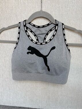 PUMA Gray Logo Sports Bra